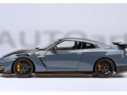 2022 Nissan GT-R (R35) Nismo Special Edition RHD (Right Hand Drive) Nismo Stealth Gray with Carbon Hood and Top 1/18 Model Car by Autoart