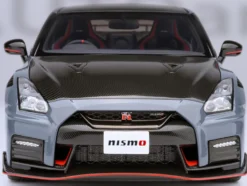 2022 Nissan GT-R (R35) Nismo Special Edition RHD (Right Hand Drive) Nismo Stealth Gray with Carbon Hood and Top 1/18 Model Car by Autoart
