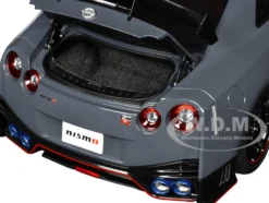 2022 Nissan GT-R (R35) Nismo Special Edition RHD (Right Hand Drive) Nismo Stealth Gray with Carbon Hood and Top 1/18 Model Car by Autoart