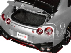 2022 Nissan GT-R (R35) Nismo Special Edition RHD (Right Hand Drive) Ultimate Metal Silver with Carbon Hood and Top 1/18 Model Car by Autoart