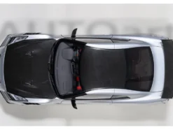 2022 Nissan GT-R (R35) Nismo Special Edition RHD (Right Hand Drive) Ultimate Metal Silver with Carbon Hood and Top 1/18 Model Car by Autoart