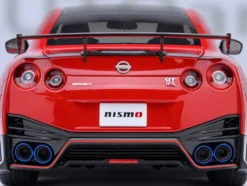 2022 Nissan GT-R (R35) Nismo Special Edition RHD (Right Hand Drive) Vibrant Red with Carbon Hood and Top 1/18 Model Car by Autoart