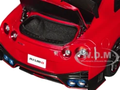 2022 Nissan GT-R (R35) Nismo Special Edition RHD (Right Hand Drive) Vibrant Red with Carbon Hood and Top 1/18 Model Car by Autoart