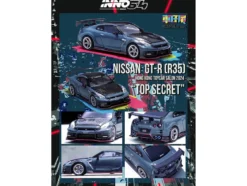 2024 Nissan GT-R (R35) Nismo "Top Secret" RHD (Right Hand Drive) Gray with Carbon Hood and Top "Hong Kong Toy Car Salon 2024 Special Edition" 1/64 Diecast Model Car by Inno Models