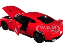 2017 Nissan GT-R R35 Red 1/24 Diecast Car Model BBurago 21082