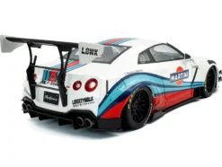 2024 Nissan GT-R (R35) RHD (Right Hand Drive) with Liberty Walk 2.0 Body Kit "Martini Racing" White with Stripes 1/18 Diecast Model Car by Solido