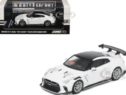 Nissan GT-R (R35) "Top Secret" RHD (Right Hand Drive) White with Black Top "Tokyo Auto Salon 2021" 1/64 Diecast Model Car by Inno Models