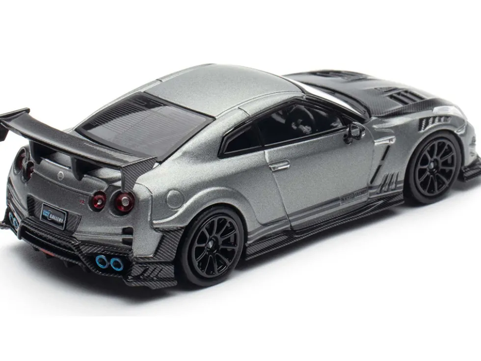 Nissan GT-R (R35) "Top Secret" RHD (Right Hand Drive) Gray Metallic with Carbon Hood "IAM Bangkok 2025 Event Edition" 1/64 Diecast Model Car by Inno Models