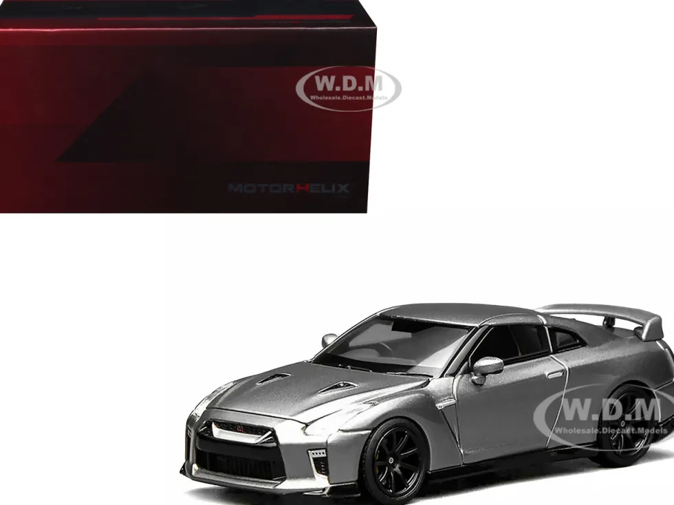 2020 Nissan GT-R (R35) Track Edition Engineered by NISMO RHD (Right Hand Drive) Dark Metal Gray Metallic "Senior 64" Series 1/64 Diecast Model Car by MotorHelix