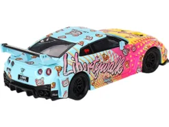 Nissan 35GT-RR Ver.1 "LB-Silhouette Works GT" Light Blue and Yellow with Graphics "LBWK KUMA" Limited Edition 1/64 Diecast Model Car by Mini GT