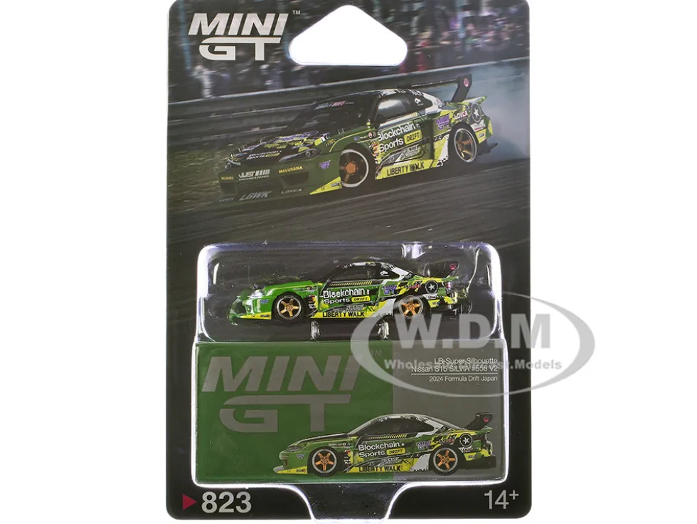 Nissan "LB-Super Silhouette" S15 SILVIA RHD (Right Hand Drive) #555 "V2" Yukio Fausto "Formula Drift Japan" (2024) Limited Edition 1/64 Diecast Model Car by Mini GT