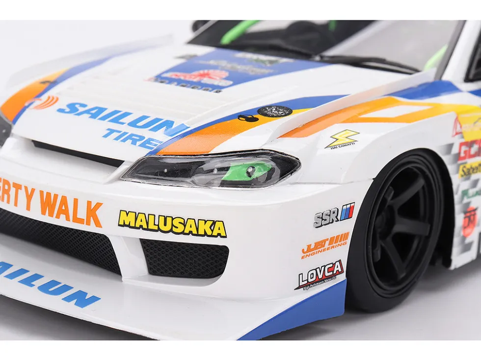Nissan LB-Super Silhouette S15 SILVIA #555 Yukio Fausto "Formula Drift Japan" (2023) 1/18 Model Car by Top Speed