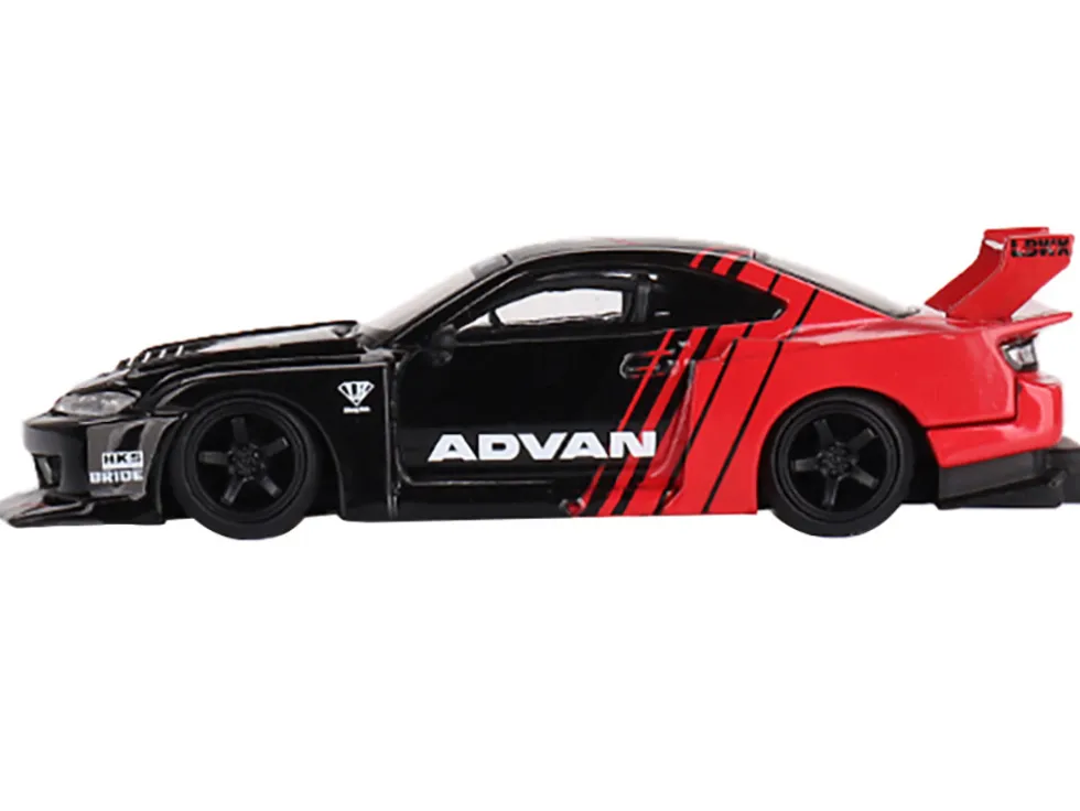 Nissan "LB-Super Silhouette" S15 SILVIA RHD (Right Hand Drive) Red and Black "ADVAN" Limited Edition 1/64 Diecast Model Car by Mini GT