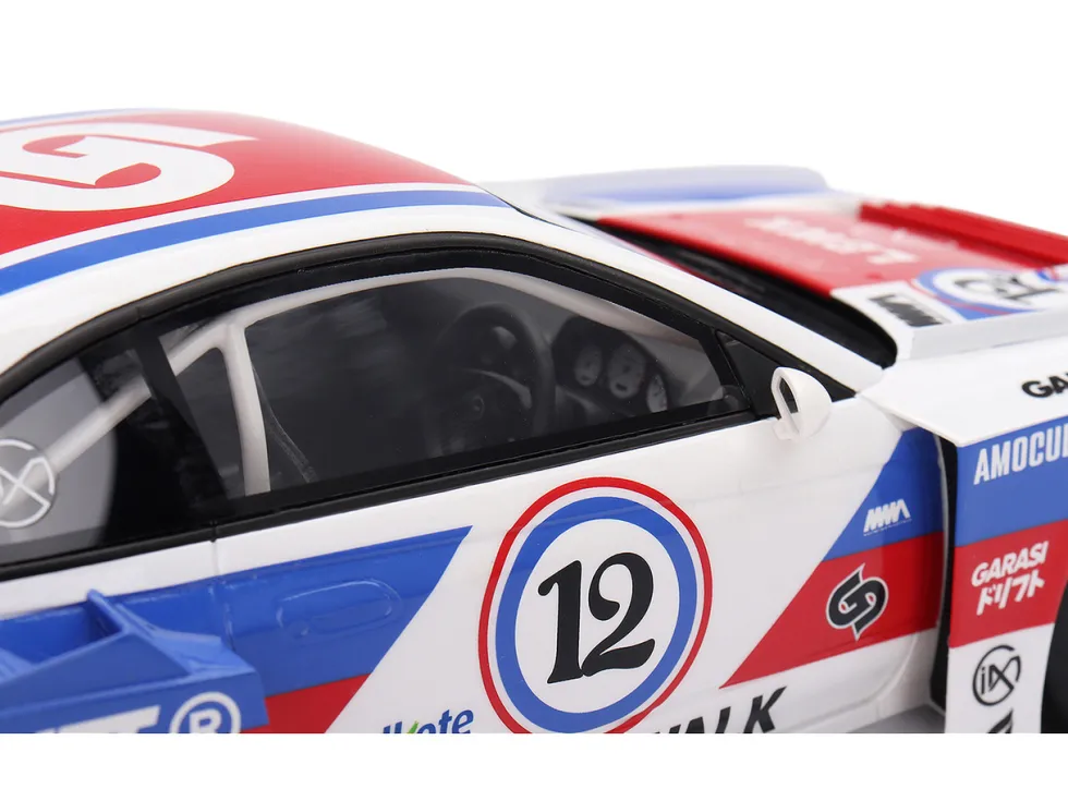 Nissan "LB-Super Silhouette" S15 SILVIA RHD (Right Hand Drive) #12 "GARASIDRIFT" White with Red and Blue Graphics 1/18 Model Car by Top Speed