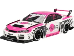Nissan "LB-Super Silhouette" S15 SILVIA RHD (Right Hand Drive) #99 "Auto Finesse - SEMA 2023" White and Pink 1/18 Model Car by Top Speed