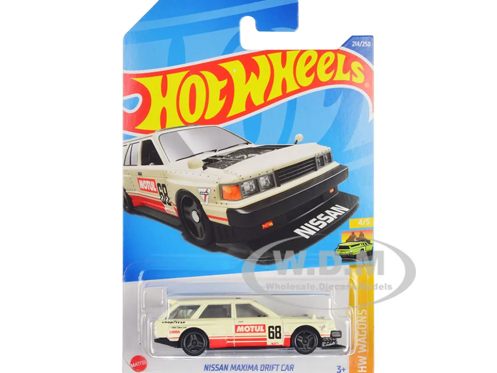 Nissan Maxima Wagon Drift Car #68 Motul Cream with Red Stripes HW Wagons Series Diecast Model Car Hot Wheels HHF55