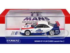 Nissan Nismo GT-R LM RHD (Right Hand Drive) "1995 Launch Version" White with Red and Blue Accents "Hobby64" Series 1/64 Diecast Model Car by Tarmac Works