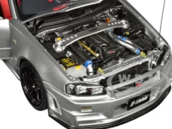 Nissan Nismo R34 GT R Z TUNE RHD Right Hand Drive Silver Metallic 1/18 Model Car Autoart AA77461