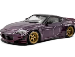 2022 Nissan Pandem Fairlady Z RHD (Right Hand Drive) Purple Metallic with Black Top 1/43 Diecast Model Car by Solido