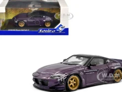 2022 Nissan Pandem Fairlady Z RHD (Right Hand Drive) Purple Metallic with Black Top 1/43 Diecast Model Car by Solido