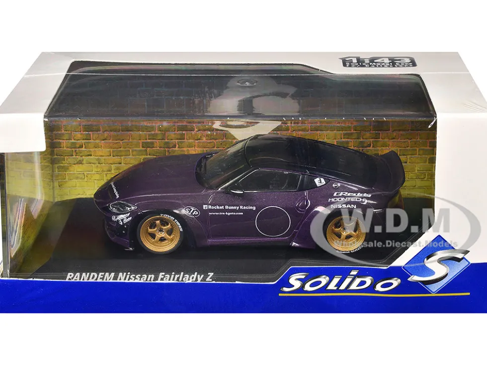 2022 Nissan Pandem Fairlady Z RHD (Right Hand Drive) Purple Metallic with Black Top 1/43 Diecast Model Car by Solido