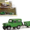 1972 Nissan Patrol Green with 1/4 Ton Cargo Trailer Hitch & Tow Series 25 1/64 Diecast Model Car Greenlight 32250A