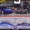 1994 Nissan Primera RHD (Right Hand Drive) #68 Blue and Nissan R390 GT1 #23 Matt Black "Car Culture" Set of 2 Cars Diecast Model Cars by Hot Wheels