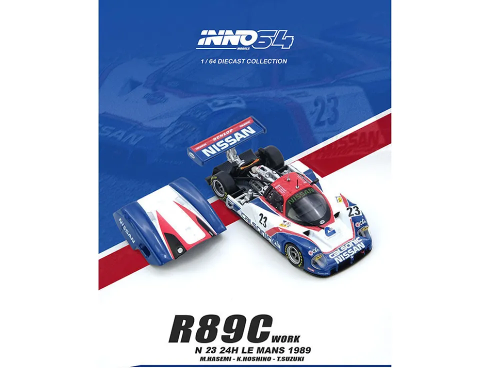Nissan R89C #23 Masahiro Hasemi - Kazuyoshi Hoshino - Toshio Suzuki "24 Hours of Le Mans" (1989) 1/64 Diecast Model Car by Inno Models