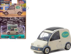 Nissan S-Cargo Van RHD (Right Hand Drive) "Presentation" Beige with Tarmac Cards "Global64" Series 1/64 Diecast Model by Tarmac Works