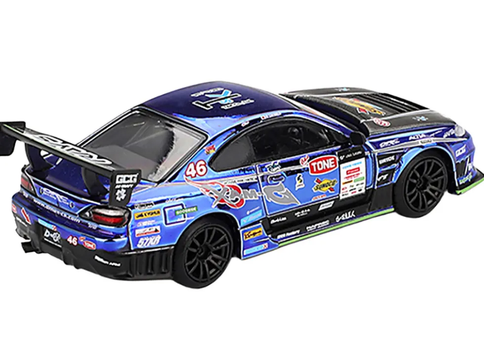 Nissan Silvia (S15) D-MAX RHD (Right Hand Drive) #46 Masao Suenaga "D-MAX Racing" "D1 Grand Prix" (2023) Limited Edition 1/64 Diecast Model Car by Mini GT