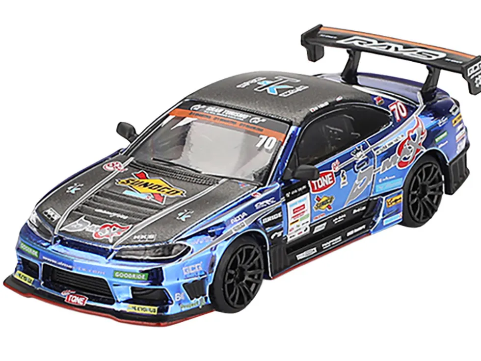 Nissan Silvia (S15) D-MAX RHD (Right Hand Drive) #70 Masashi Yokoi "D-MAX Racing" "D1 Grand Prix" (2023) Limited Edition 1/64 Diecast Model Car by Mini GT