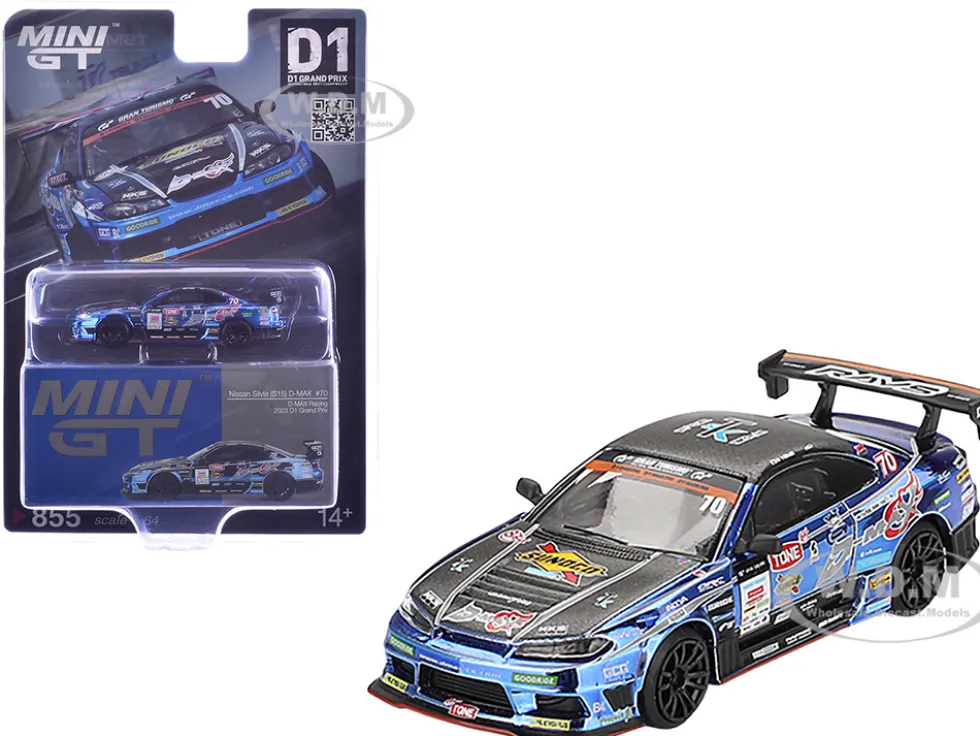 Nissan Silvia (S15) D-MAX RHD (Right Hand Drive) #70 Masashi Yokoi "D-MAX Racing" "D1 Grand Prix" (2023) Limited Edition 1/64 Diecast Model Car by Mini GT
