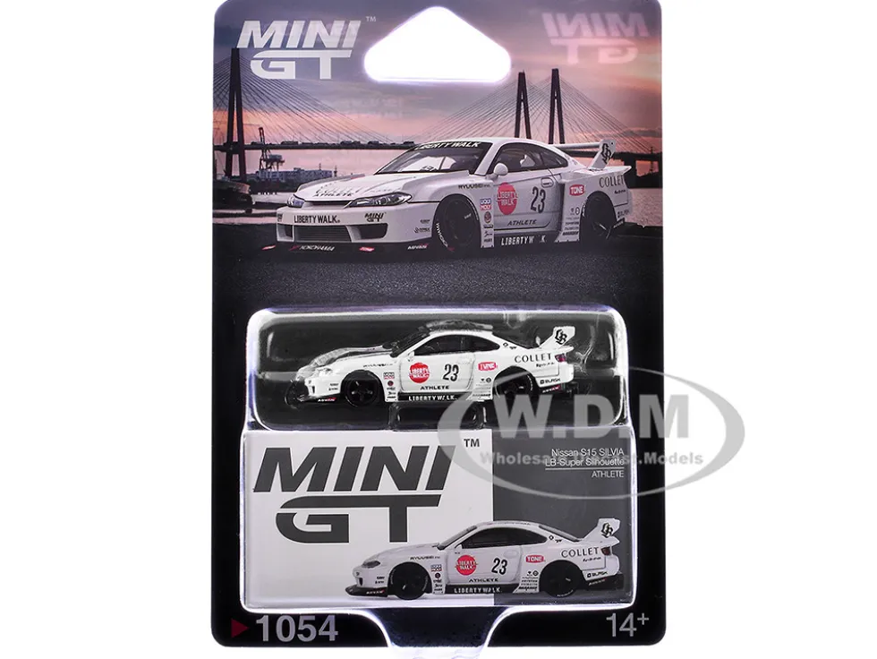 Nissan Silvia (S15) LB-Super Silhouette RHD (Right Hand Drive) #23 "Athlete" White with Graphics Limited Edition 1/64 Diecast Model Car by Mini GT