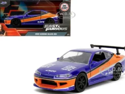 2001 Nissan Silvia S15 RHD (Right Hand Drive) Blue Metallic with Graphics "The Fast and the Furious: Tokyo Drift" (2006) Movie "Fast & Furious" Series 1/32 Diecast Model Car by Jada