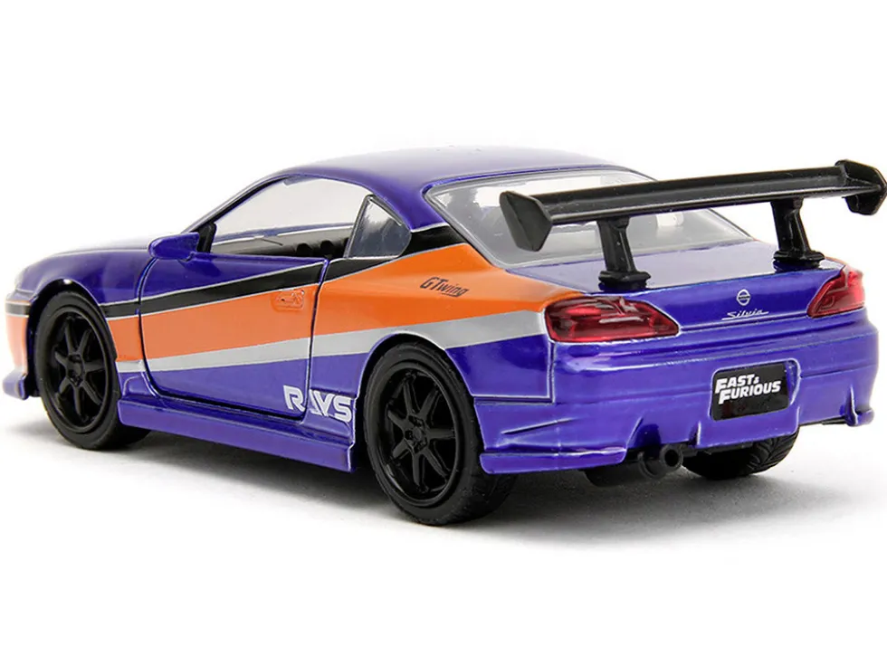 2001 Nissan Silvia S15 RHD (Right Hand Drive) Blue Metallic with Graphics "The Fast and the Furious: Tokyo Drift" (2006) Movie "Fast & Furious" Series 1/32 Diecast Model Car by Jada