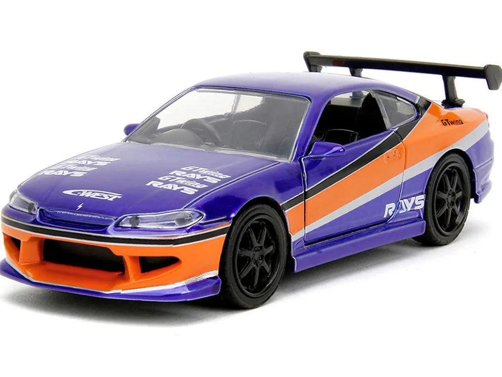 2001 Nissan Silvia S15 RHD (Right Hand Drive) Blue Metallic with Graphics "The Fast and the Furious: Tokyo Drift" (2006) Movie "Fast & Furious" Series 1/32 Diecast Model Car by Jada