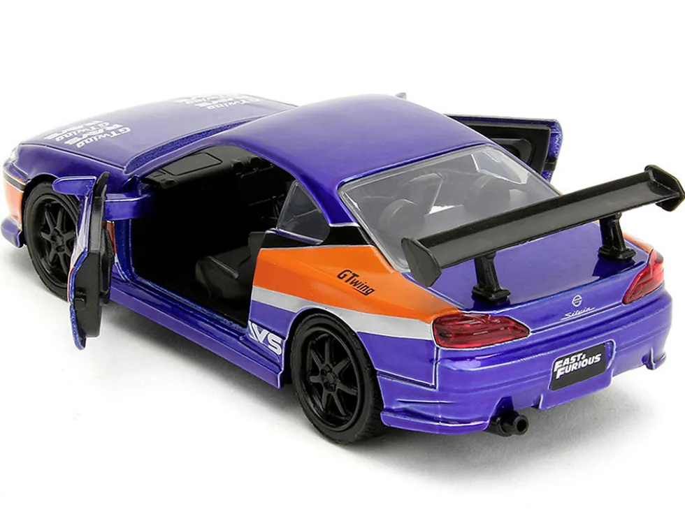 2001 Nissan Silvia S15 RHD (Right Hand Drive) Blue Metallic with Graphics "The Fast and the Furious: Tokyo Drift" (2006) Movie "Fast & Furious" Series 1/32 Diecast Model Car by Jada