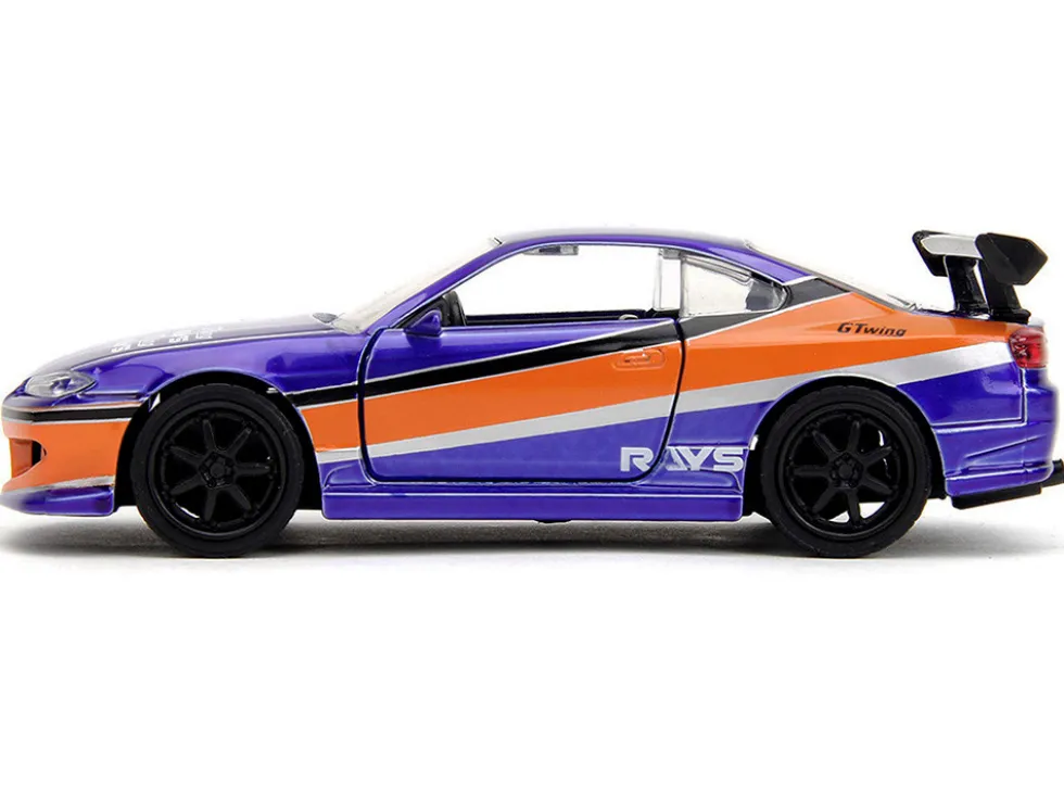 2001 Nissan Silvia S15 RHD (Right Hand Drive) Blue Metallic with Graphics "The Fast and the Furious: Tokyo Drift" (2006) Movie "Fast & Furious" Series 1/32 Diecast Model Car by Jada