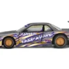Nissan Silvia S13-R "Kaido Drift V1" RHD (Designed by Jun Imai) Gray Metallic with Graphics "Kaido House" Special 1/64 Diecast Model Car by Mini GT