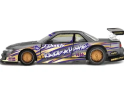 Nissan Silvia S13-R "Kaido Drift V1" RHD (Designed by Jun Imai) Gray Metallic with Graphics "Kaido House" Special 1/64 Diecast Model Car by Mini GT