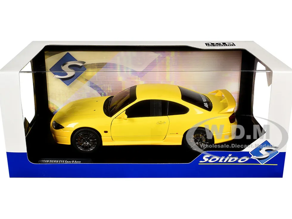1999 Nissan Silvia (S15) Spec-R Aero RHD (Right Hand Drive) Lightning Yellow 1/18 Diecast Model Car by Solido