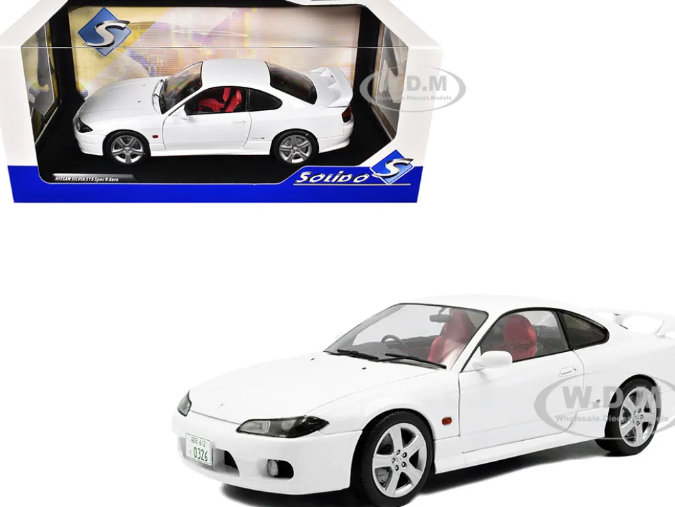 1999 Nissan Silvia (S15) Spec-R Aero RHD (Right Hand Drive) Aspen White 1/18 Diecast Model Car by Solido