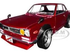 1970 Nissan Skyline (C10) Hakosuka RHD (Right Hand Drive) Red Metallic 1/18 Diecast Model Car by Solido