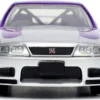 1995 Nissan Skyline GT R BCNR33 Purple and Silver Metallic Fast & Furious Series 1/32 Diecast Model Car Jada