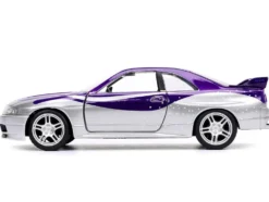 1995 Nissan Skyline GT R BCNR33 Purple and Silver Metallic Fast & Furious Series 1/32 Diecast Model Car Jada