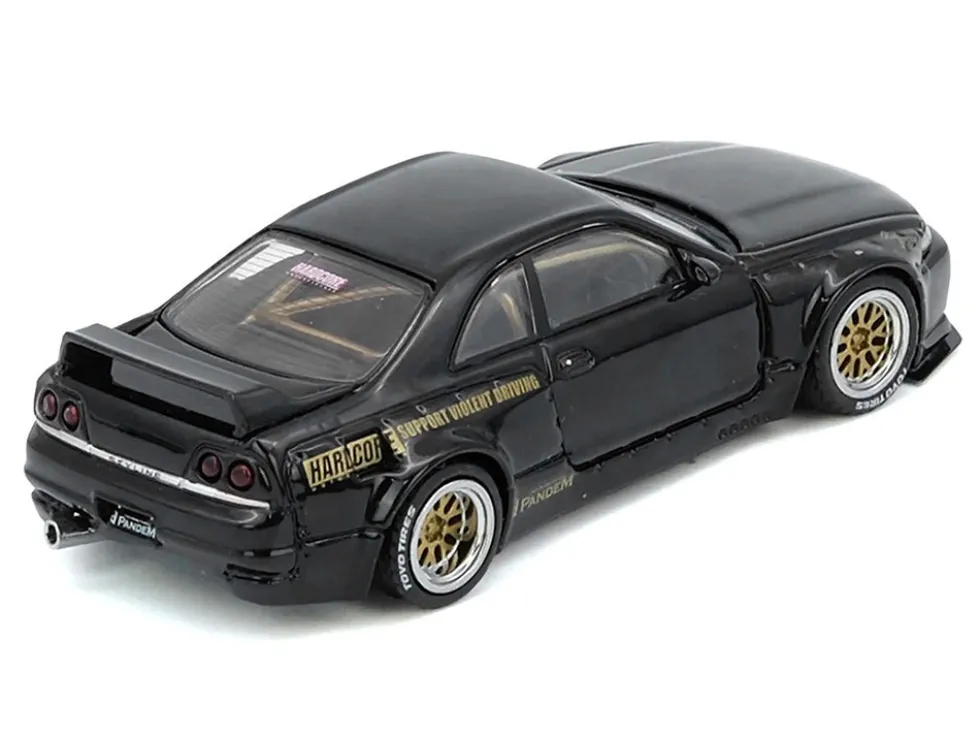 Nissan Skyline GT-R (BCNR33) RHD (Right Hand Drive) "Pandem - Rocket Bunny" Black 1/64 Diecast Model Car by Inno Models