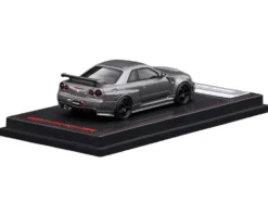 Nissan Skyline GT-R (BNR34) Nismo CRS RHD (Right Hand Drive) Gray Metallic 1/64 Diecast Model Car by Ignition Model