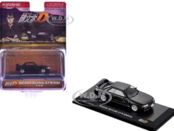 Nissan Skyline GT-R (BNR32) RHD (Right Hand Drive) Black "Initial D" Manga 1/64 Diecast Model Car by Kyosho