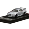 Nissan Skyline GT-R (BNR34) Z-Tune Nismo RHD (Right Hand Drive) Silver Metallic with Graphics 1/64 Diecast Model Car by Ignition Model
