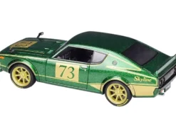 1973 Nissan Skyline 2000GT-R KPGC110 #73 Green Metallic Gold Stripes Tokyo Mod Series 1/24 Diecast Model Car Maisto 32539